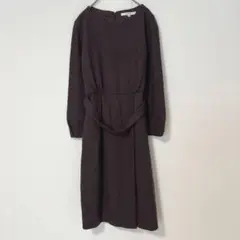アンタイトル ウールワンピース 【M】ミモレ丈 キレイめ ブラウン