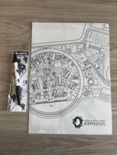 黒ミャクミャク ミャクミャク ボールペン クリアファイル 2種セット 万博