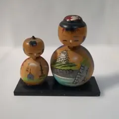 伝統的な手描きこけしセット