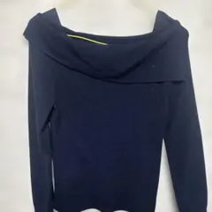 Apuweiser-riche ネイビー オフショルダー ニット