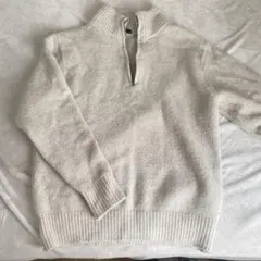 アイボリー ハーフジップ ニット セーター