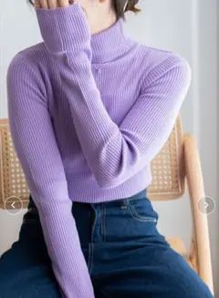 WEGO パープル タートルネック ニット