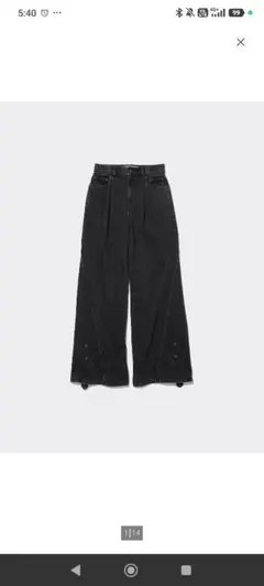 GU rokh コラボ デニムフレアパンツ ブラック XL