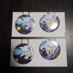 ホロライブ一番くじ　白上フブキ　缶バッジ　ホロ　　ノーマル