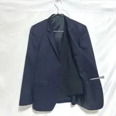 極美品 スーツセレクト セットアップ リバーシブルベスト シルク ウール混 A6