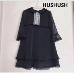hushush 110cm ネイビー　ドット　ワンピース　秋春のサムネイル