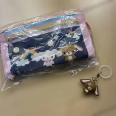 サンリオキャラクターズ デニムペンケース風ポーチキーホルダー めじるしセット