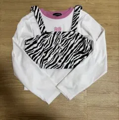 新品　ギャル長袖カットソー ゼブラ柄キャミソール 150cm