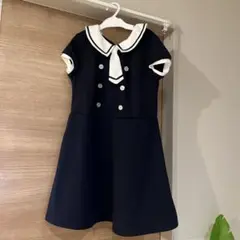 papel lapiz ネイビー セーラー襟 ワンピース 140