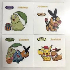 チコリータ　ピカチュウ　ポケモンパン　デコキャラシール　214弾　4枚