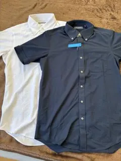 未使用　ユナイテッドアローズ　M 半袖　シャツ　ポロシャツ　ネイビー　ホワイト