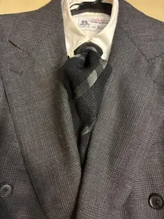 【イタリア製】BIGLIDUE チェック柄ウールネクタイ ブラック×グリーン