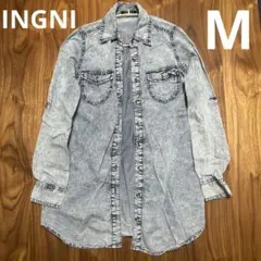 【USED】INGNI デニム シャツ ライトブルー M