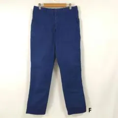 ストレッチ チノパン ワークパンツ ブルー Fサイズ