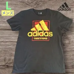 【adidas】アディダス ビッグロゴ Tシャツ クライマライト 黒 L相当