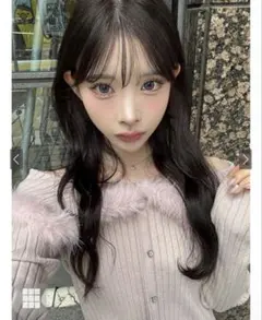 GRLグレイルファーオフショルダーニットトップス【an1616ピンクニット