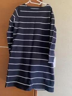 無印良品　ボーダーチュニックワンピ　L