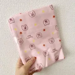 【新品未使用】くまさん　ダブルガーゼ生地　ガーゼ生地　ピンク　国産生地　50cm