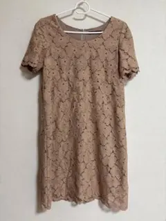 kaene 刺繍　レース　ワンピース　ベージュ　サイズ2