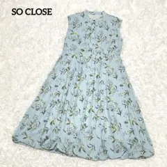 美品 SO CLOSE DINOS 花柄 総柄 ノースリーブ ワンピース Mのサムネイル