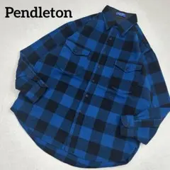 【希少】USA製　Pendleton ウール　ネルシャツ ブロックチェック
