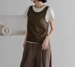 LOWRYS FARM タンクレイヤードセットTシャツ ブラウンのサムネイル