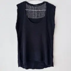 今季 plage 2WAY カタアゼ KNIT ベスト 黒 - メルカリ