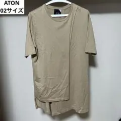 ATON アシンメトリー レイヤード 半袖Tシャツ 02 ベージュ 日本製のサムネイル