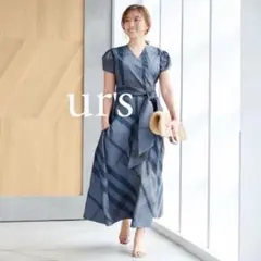 urs パフスリーブカシュクールフレアワンピース八田真理子さんコラボアイテム　Ｌのサムネイル