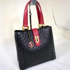 JRAタグ付き　本物　オーストリッチ　ハンドバック　リアルレザー　最高級