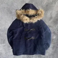 ファー ダッフルコート 短丈 アメカジ ストリート 韓国 古着 ガーリー