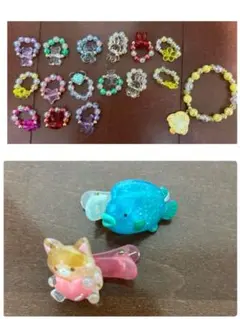 イベント景品　キッズヘアピン　ビーズリング