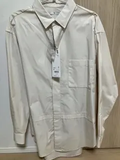 【✨UNIQLO プラスJ 未使用品✨ 】スーピマコットンシャツ　クリーム色