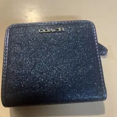 COACH ダークブルー 二つ折り財布