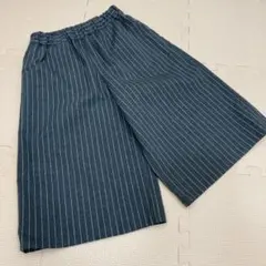 ガウチョパンツ ワイドパンツ130 グレーストライプのサムネイル