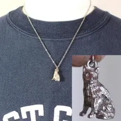 新品 ナバホ族 Navajo インディアンジュエリー ネックレス 猫 ネコ 