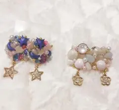 キラキラリングピアス オリジナルピアス ゆめかわ ハンドメイド