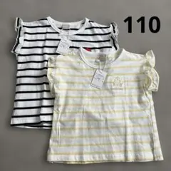 【未使用タグ付き】プティマイン　半袖Tシャツ　2枚セット　110