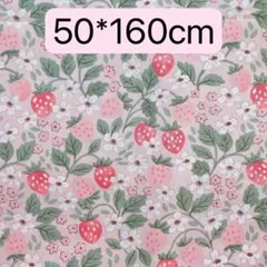 生地　−0*160cm いちご　花柄　ピンク　ハンドメイド　手芸手作り入学入園