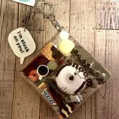 ＊ガチャ詰めポーチ キーホルダー＊カフェ ブラウン系 スヌーピーなど