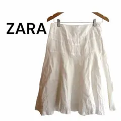 ZARA ホワイト フレアスカート ひざ丈のサムネイル