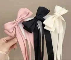 リボン　バレッタ　クリップ　３点セット　韓国