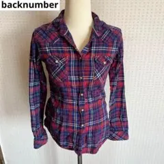 バックナンバー backnumber チェック シャツ M 赤 長袖