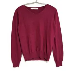 WORLD WIDE REPUBLIC ボルドー　Vネック長袖ニット　2