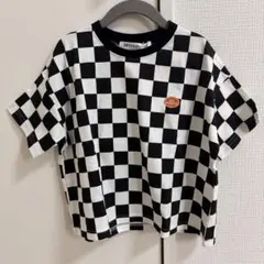【タグ付き未使用】ルルモーメント チェッカー Tシャツ 100cm バックロゴのサムネイル