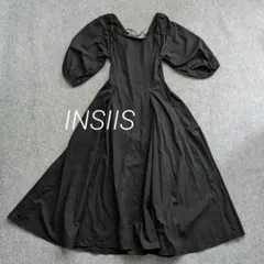 INSIIS インシス ☆ 後レースアップロングワンピース 綿100% ブラックのサムネイル