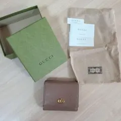 【値下げしました！】GUCCI GGマーモント 三つ折り財布 ベージュのサムネイル