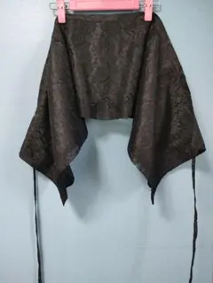 黒レース素材　巻きスカート 紐でリボン結びに