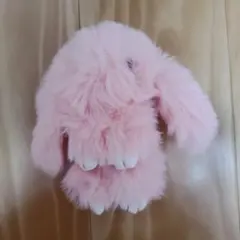 ピンク ファー うさぎ キーホルダー