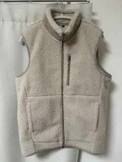 無印良品　ベージュ フリースベスト メンズSサイズ